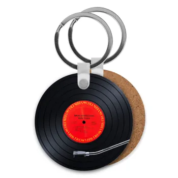 Columbia records bruce springsteen, Μπρελόκ Ξύλινο στρογγυλό MDF Φ5cm