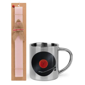 Columbia records bruce springsteen, Easter Set, metallic thermal cup (300ml) & aromatic flat Easter candle (30cm) (PINK)