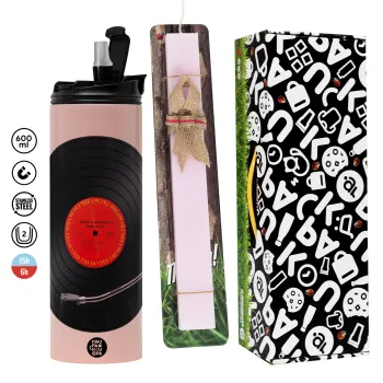 Columbia records bruce springsteen, Easter candle,Travel Tumbler 2 Lids, with metal straw & cleaning brush & aromatic flat candle (30cm) (PINK)