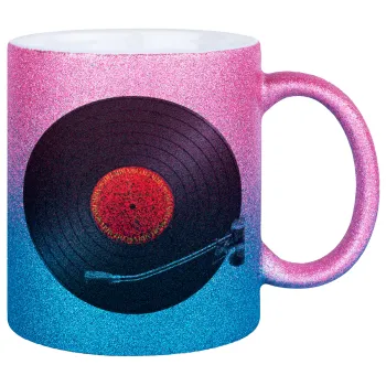 Columbia records bruce springsteen, Κούπα Χρυσή/Μπλε Glitter, κεραμική, 330ml