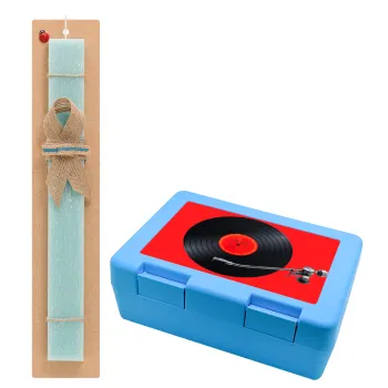 Columbia records bruce springsteen, Πασχαλινή Λαμπάδα με παιδικό δοχείο κολατσιού ΓΑΛΑΖΙΟ & κερί αρωματικό πλακέ (30cm) (ΤΙΡΚΟΥΑΖ)