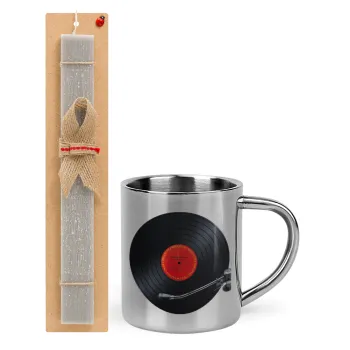 Columbia records bruce springsteen, Easter Set, metallic thermal cup (300ml) & Easter aromatic flat candle (30cm) (GRAY)