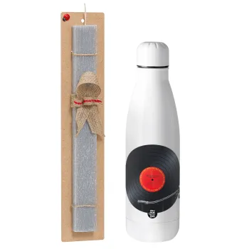 Columbia records bruce springsteen, Easter Set, metallic stainless thermos bottle (500ml) & scented flat Easter candle (30cm) (GRAY)