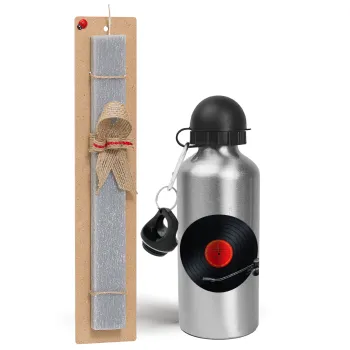Columbia records bruce springsteen, Easter Set, metallic silver aluminum water bottle (500ml) & aromatic flat Easter candle (30cm) (GRAY)