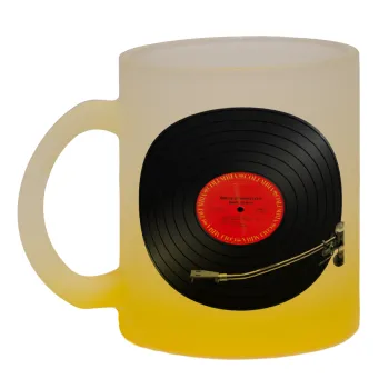 Columbia records bruce springsteen, Κούπα γυάλινη δίχρωμη με βάση το κίτρινο ματ, 330ml