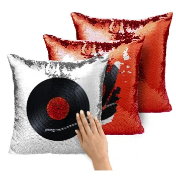 Columbia records bruce springsteen, Μαξιλάρι καναπέ Μαγικό Κόκκινο με πούλιες 40x40cm περιέχεται το γέμισμα