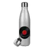 Μεταλλικό παγούρι θερμός Glitter Aσημένιο (Stainless steel), διπλού τοιχώματος, 500ml