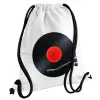 Backpack pouch GYMBAG white, with pocket (40x48cm) & thick cords