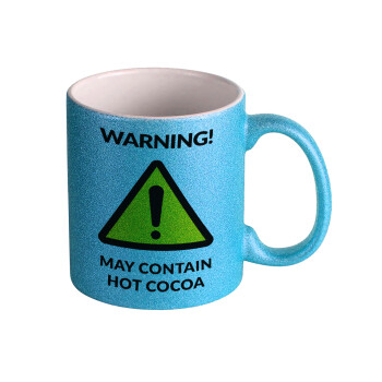WARNING MAY CONTAIN HOT COCOA MUG PADDINGTON, Κούπα Σιέλ Glitter που γυαλίζει, κεραμική, 330ml
