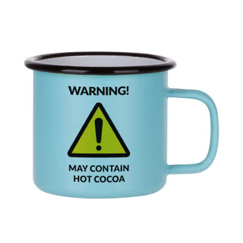 WARNING MAY CONTAIN HOT COCOA MUG PADDINGTON, Κούπα Μεταλλική εμαγιέ ΜΑΤ σιέλ 360ml