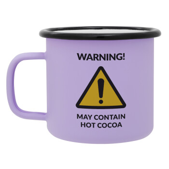 WARNING MAY CONTAIN HOT COCOA MUG PADDINGTON, Κούπα Μεταλλική εμαγιέ ΜΑΤ Light Pastel Purple 360ml