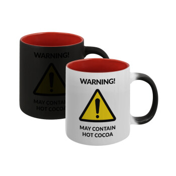WARNING MAY CONTAIN HOT COCOA MUG PADDINGTON, Κούπα Μαγική εσωτερικό κόκκινο, κεραμική, 330ml που αλλάζει χρώμα με το ζεστό ρόφημα (1 τεμάχιο)
