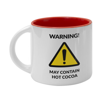 WARNING MAY CONTAIN HOT COCOA MUG PADDINGTON, Κούπα κεραμική 400ml Λευκή/Κόκκινη