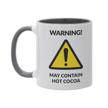 WARNING MAY CONTAIN HOT COCOA MUG PADDINGTON, Κούπα χρωματιστή γκρι, κεραμική, 330ml