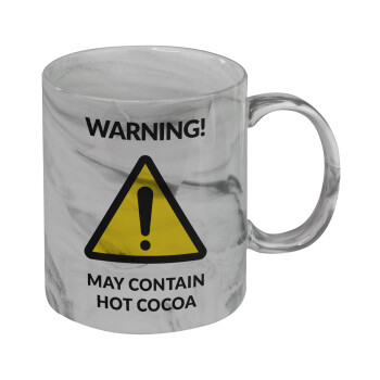 WARNING MAY CONTAIN HOT COCOA MUG PADDINGTON, Mug ceramic marble style, 330ml