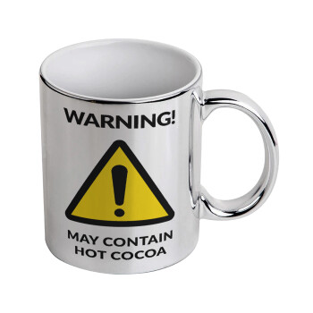 WARNING MAY CONTAIN HOT COCOA MUG PADDINGTON, Mug ceramic, silver mirror, 330ml