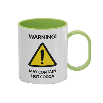 WARNING MAY CONTAIN HOT COCOA MUG PADDINGTON, Κούπα (πλαστική) (BPA-FREE) Polymer Πράσινη για παιδιά, 330ml