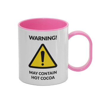 WARNING MAY CONTAIN HOT COCOA MUG PADDINGTON, Κούπα (πλαστική) (BPA-FREE) Polymer Ροζ για παιδιά, 330ml