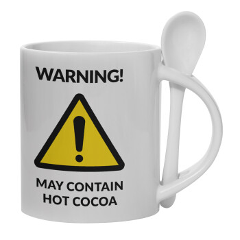 WARNING MAY CONTAIN HOT COCOA MUG PADDINGTON, Κούπα, κεραμική με κουταλάκι, 330ml (1 τεμάχιο)