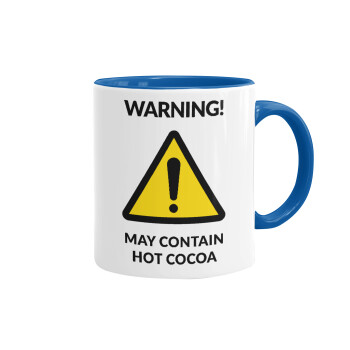 WARNING MAY CONTAIN HOT COCOA MUG PADDINGTON, Mug colored blue, ceramic, 330ml