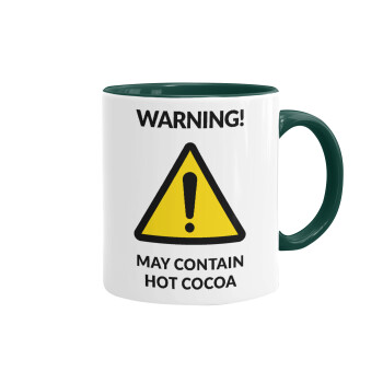 WARNING MAY CONTAIN HOT COCOA MUG PADDINGTON, Κούπα χρωματιστή πράσινη, κεραμική, 330ml