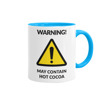 WARNING MAY CONTAIN HOT COCOA MUG PADDINGTON, Mug colored light blue, ceramic, 330ml