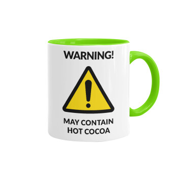 WARNING MAY CONTAIN HOT COCOA MUG PADDINGTON, Mug colored light green, ceramic, 330ml