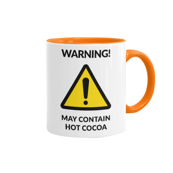 WARNING MAY CONTAIN HOT COCOA MUG PADDINGTON, Κούπα χρωματιστή πορτοκαλί, κεραμική, 330ml