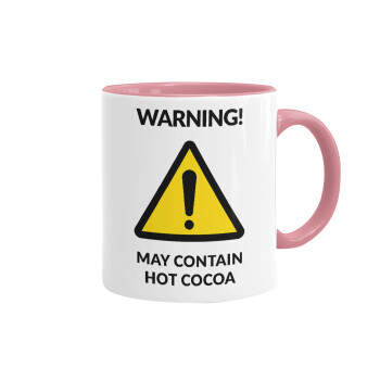 WARNING MAY CONTAIN HOT COCOA MUG PADDINGTON, Mug colored pink, ceramic, 330ml