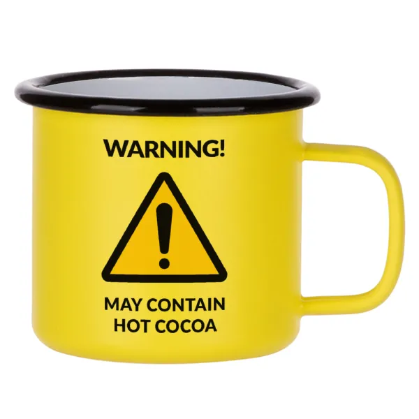 WARNING MAY CONTAIN HOT COCOA MUG PADDINGTON — Κούπα Μεταλλική εμαγιέ ΜΑΤ Κίτρινη 360ml