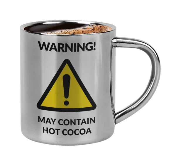 WARNING MAY CONTAIN HOT COCOA MUG PADDINGTON — Double-wall metal cup for espresso (220ml)