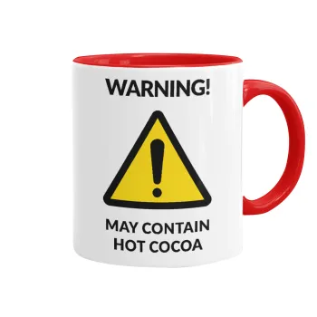 WARNING MAY CONTAIN HOT COCOA MUG PADDINGTON, Κούπα χρωματιστή κόκκινη, κεραμική, 330ml
