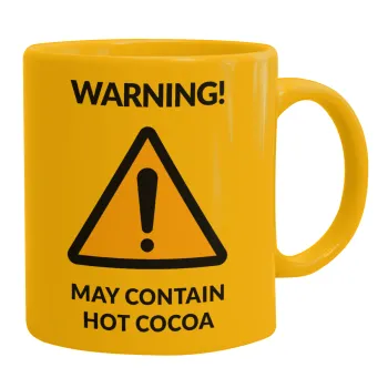 WARNING MAY CONTAIN HOT COCOA MUG PADDINGTON, Κούπα, κεραμική κίτρινη, 330ml