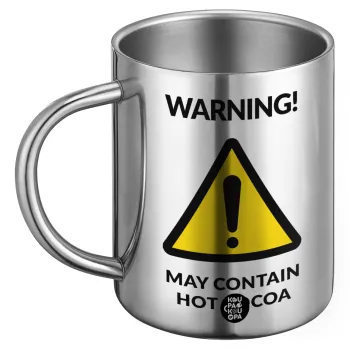 WARNING MAY CONTAIN HOT COCOA MUG PADDINGTON, Ανοξείδωτη Μεταλλική Κούπα 450ml - Διπλού Τοιχώματος