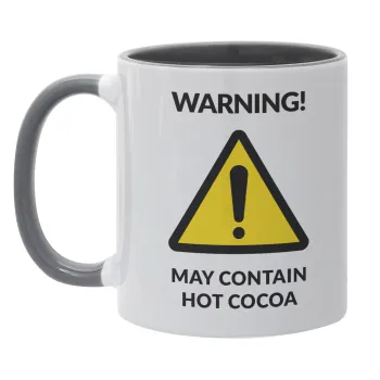 WARNING MAY CONTAIN HOT COCOA MUG PADDINGTON, Κούπα χρωματιστή γκρι, κεραμική, 330ml