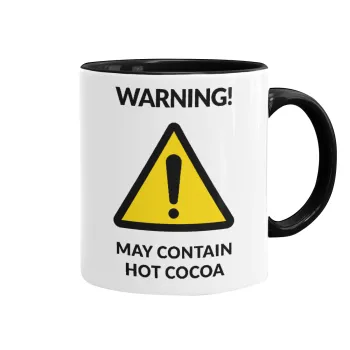 WARNING MAY CONTAIN HOT COCOA MUG PADDINGTON, Mug colored black, ceramic, 330ml
