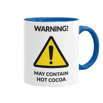 WARNING MAY CONTAIN HOT COCOA MUG PADDINGTON, Mug colored blue, ceramic, 330ml