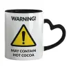 Mug heart black handle, ceramic, 330ml