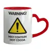Mug heart red handle, ceramic, 330ml