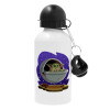 Baby Yoda mandalorian, Metal water bottle, White, aluminum 500ml