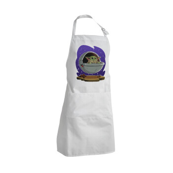 Baby Yoda mandalorian, Adult Chef Apron (with sliders and 2 pockets)