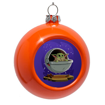 Baby Yoda mandalorian, Orange Christmas tree ornament bauble 8cm