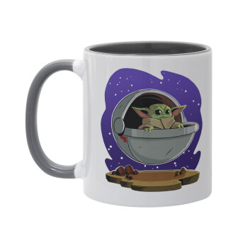 Baby Yoda mandalorian, Mug colored grey, ceramic, 330ml