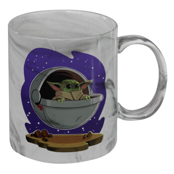 Baby Yoda mandalorian, Mug ceramic marble style, 330ml