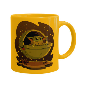 Baby Yoda mandalorian, Κούπα, κεραμική κίτρινη, 330ml (1 τεμάχιο)