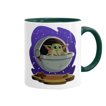 Baby Yoda mandalorian, Mug colored green, ceramic, 330ml