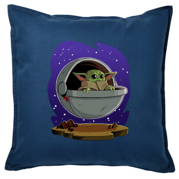 Baby Yoda mandalorian, Sofa cushion Blue 50x50cm includes filling