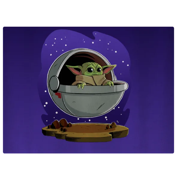 Baby Yoda mandalorian — Επιφάνεια κοπής γυάλινη (38x28cm)
