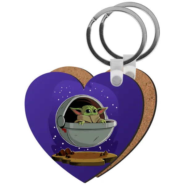 Baby Yoda mandalorian — Ξύλινο καρδιά