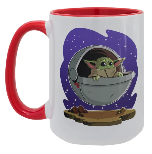 Baby Yoda mandalorian — Mega 15oz Κόκκινη